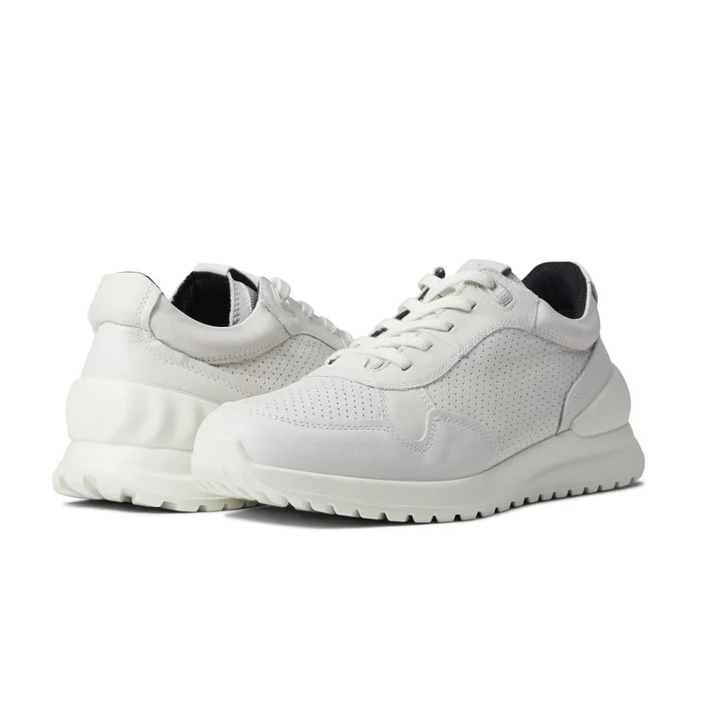 Ecco Men's Astir Lite Lace Up Leather Sneaker Fluidform Comfort Footbed White - Picture 7 of 8